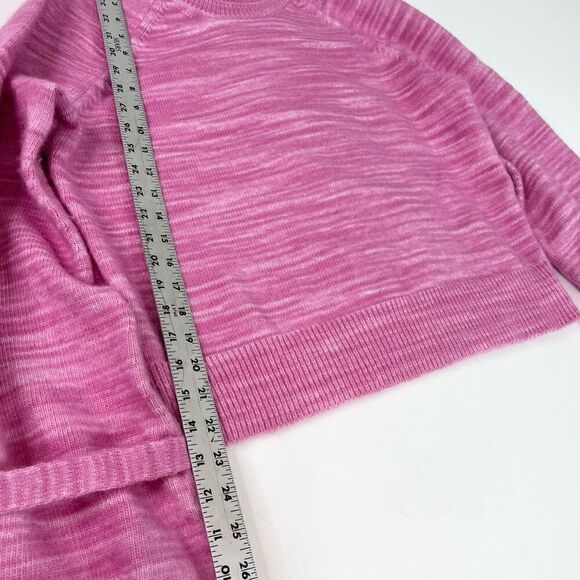 J.Crew Collection Sweater Womens Large Marled Pink Wool Alpaca Tie Sleeve - Picture 2 of 9